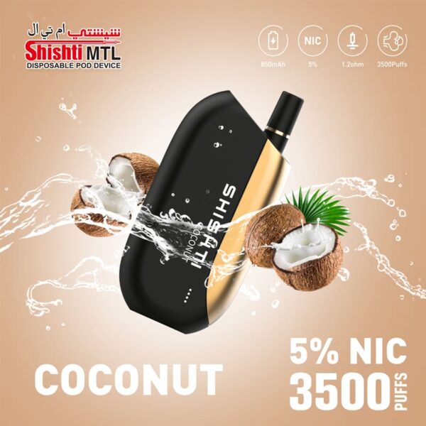 SHISHTI MTL COCONUT 50MG 3500 PUFFS