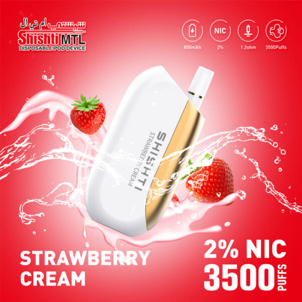 SHISHTI MTL Strawberry Cream 2% 3500 PUFFS