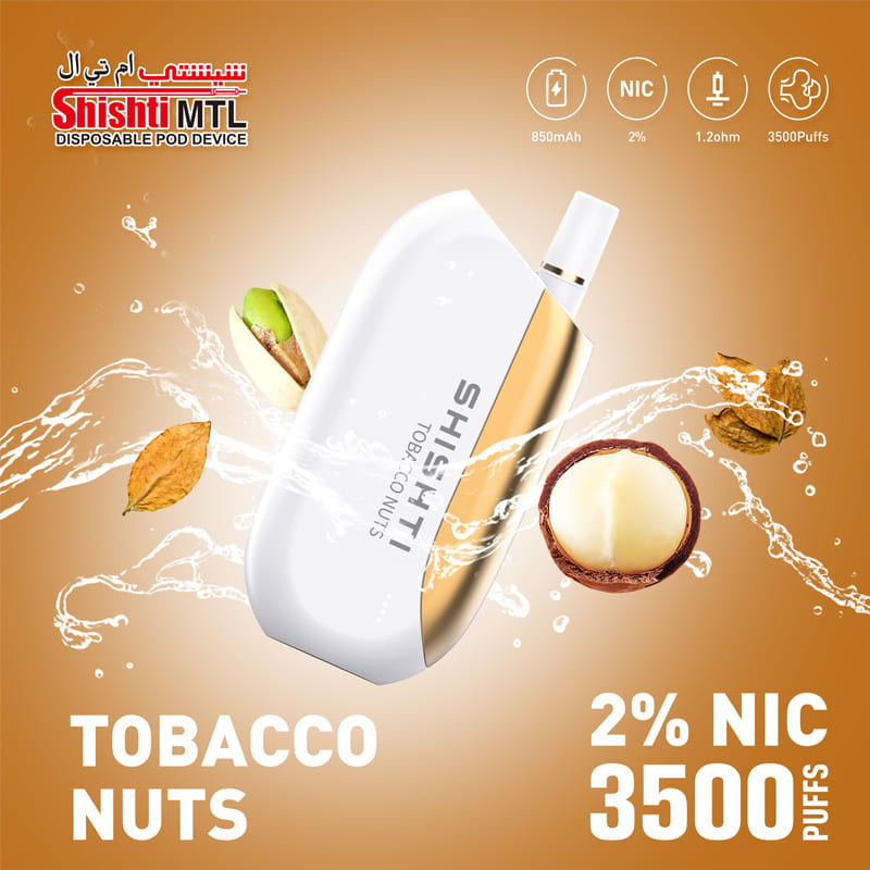 SHISHTI MTL TOBACCO NUTS 20MG 3500PUFFS