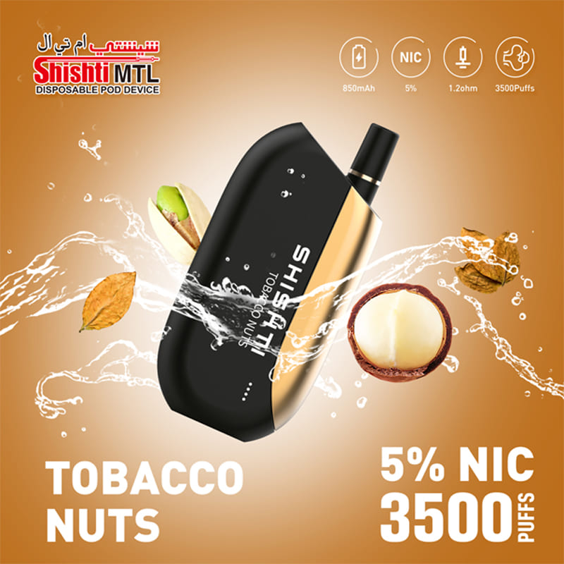 SHISHTI MTL TOBACCO NUTS 50MG 3500 PUFFS